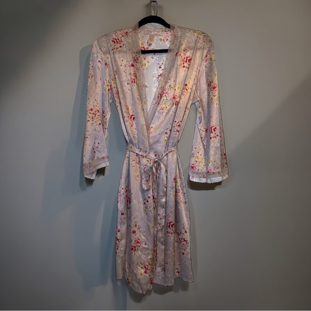 Vintage Oscar De La Renta Pink Lable Floral Robe
